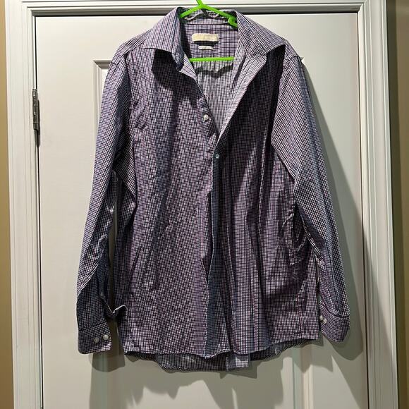 Michael by Michael Kors noniron patterned button down shirt Size 16.5 34/35 - Picture 1 of 5